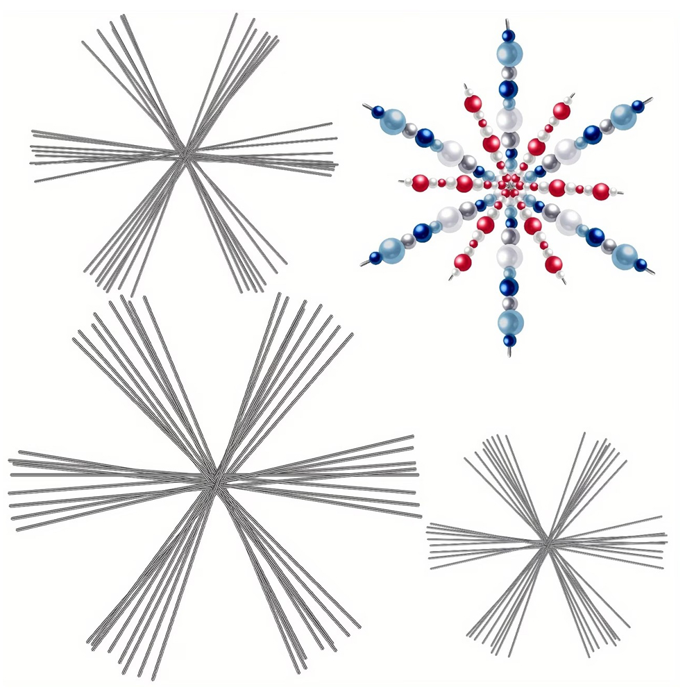 Art Craft Wire - 15PCS Christmas Snowflake Metal Wire 3.7/4.5/6