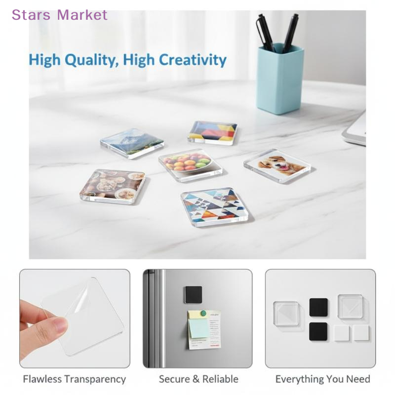 Art Craft Activity - 5Sets DIY Transparent Acrylic Magnet Set