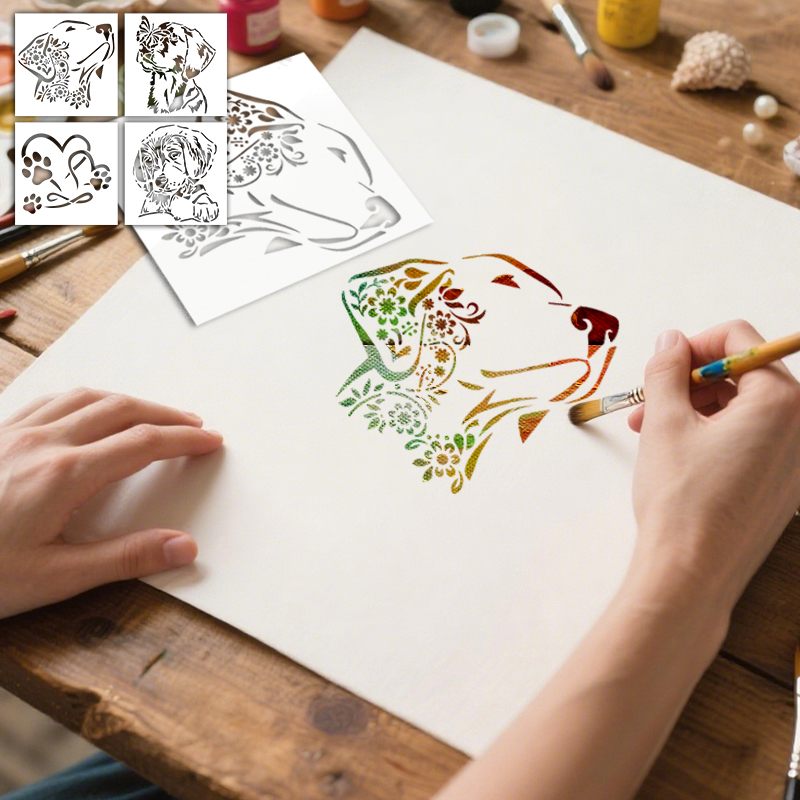 Art Craft Love - YOMDID 4pcs Dog Themed Painting Hollow