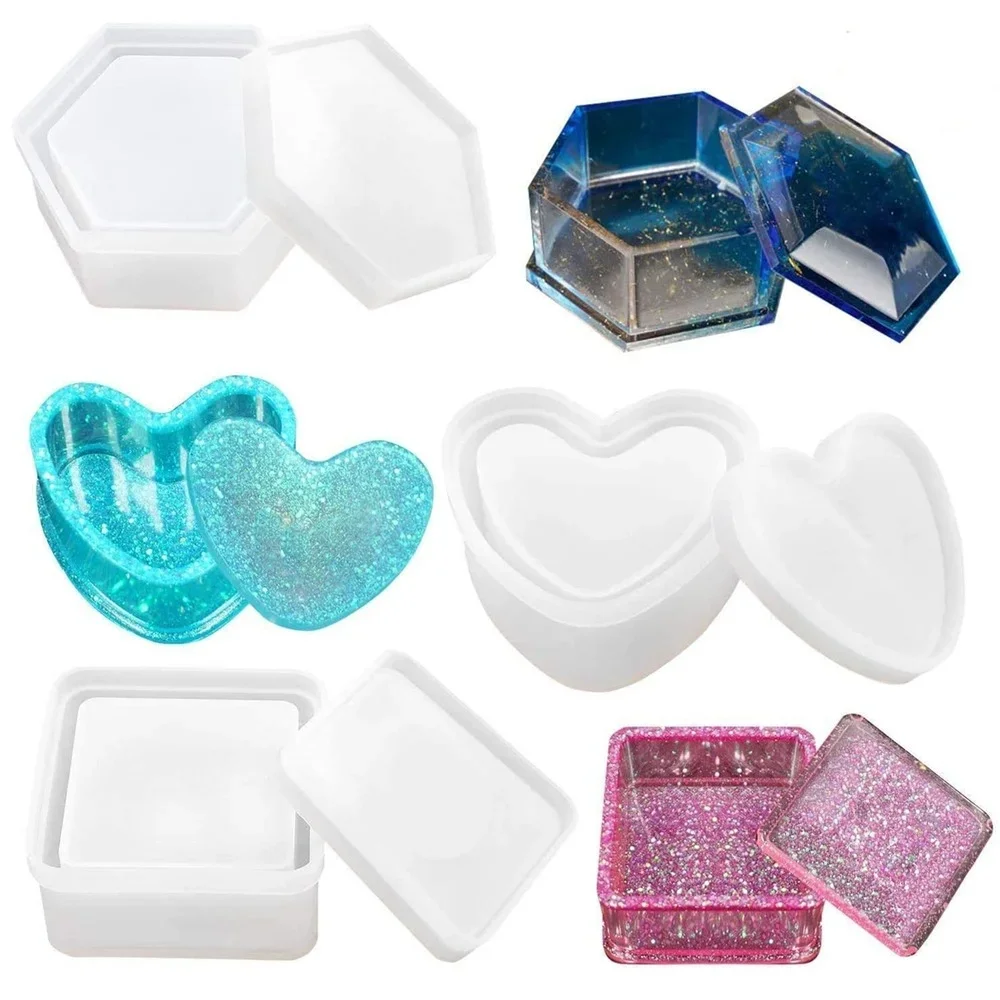 Box Art And Craft - Heart Shape Jewelry Box Clay Resin