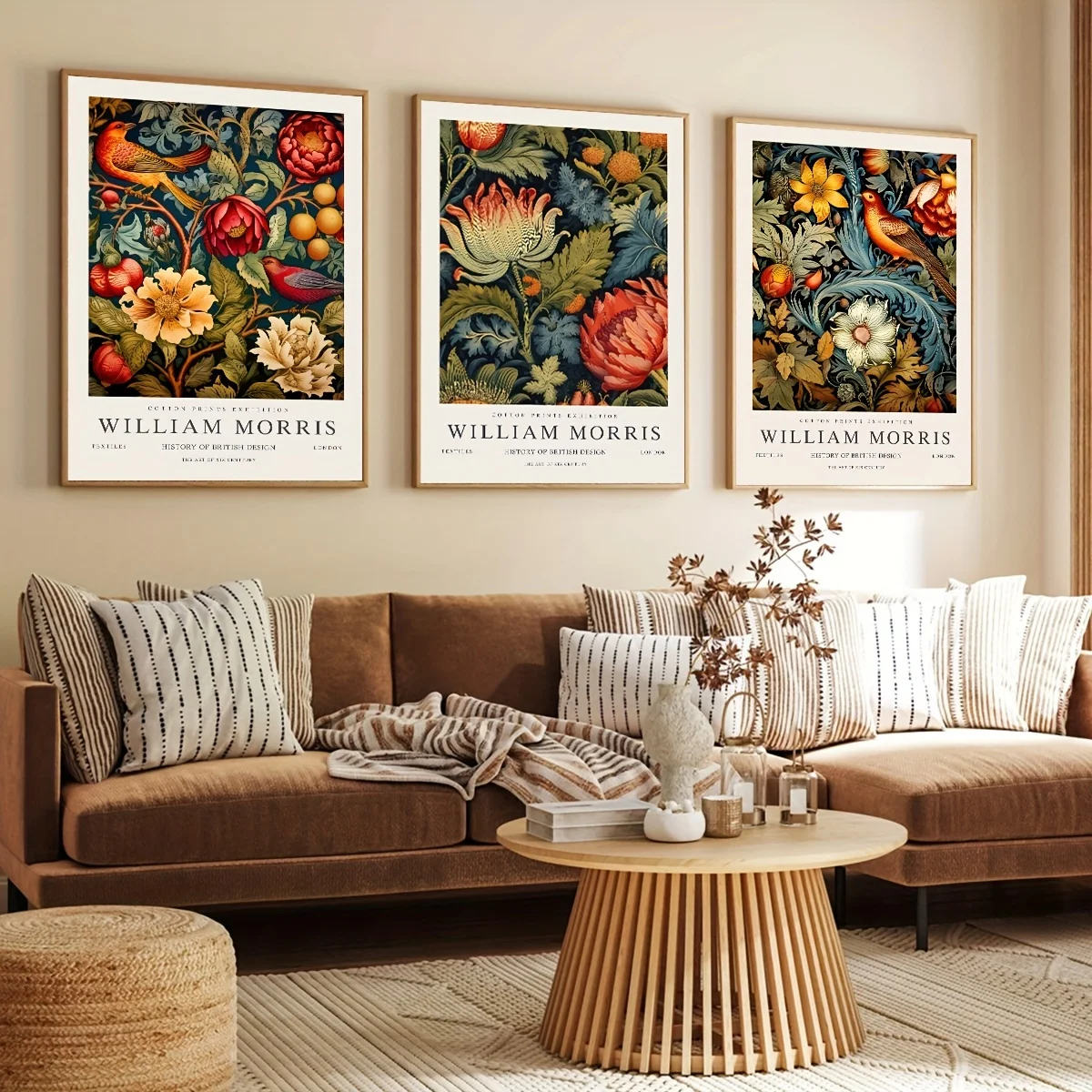 Art Craft William Morris - 3pcs Unframed Canvas Poster, Retro Art,