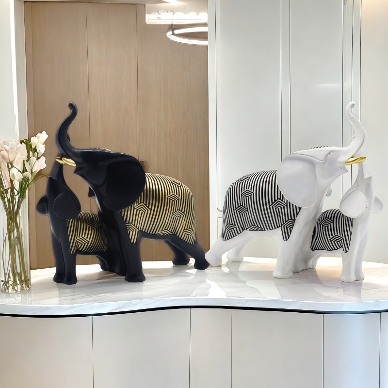 Art Craft Elephant - Chinese Style Lucky Mother And Child