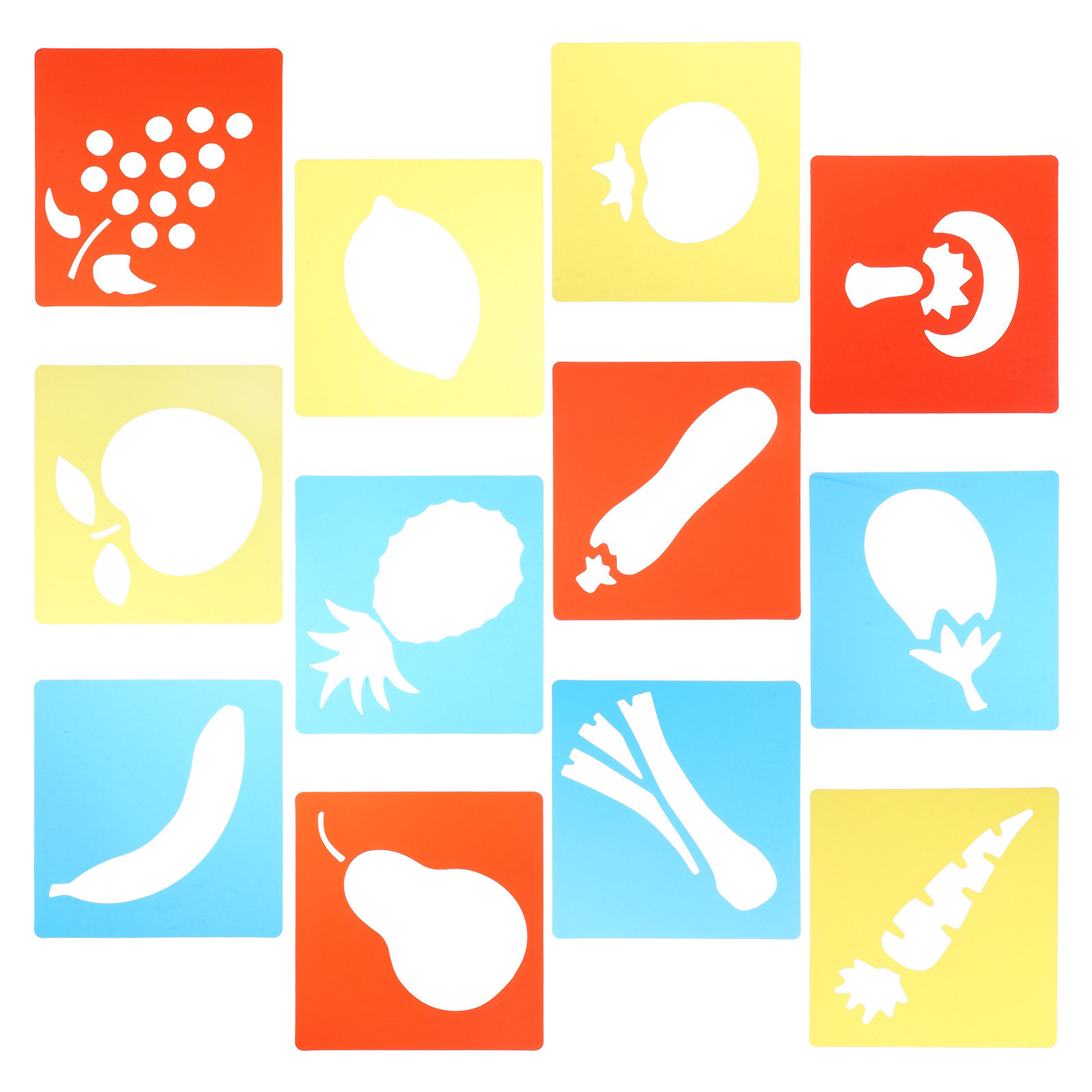 Art Craft Toddlers - 12Pcs Plastic Drawing Templates Stencils Fruits