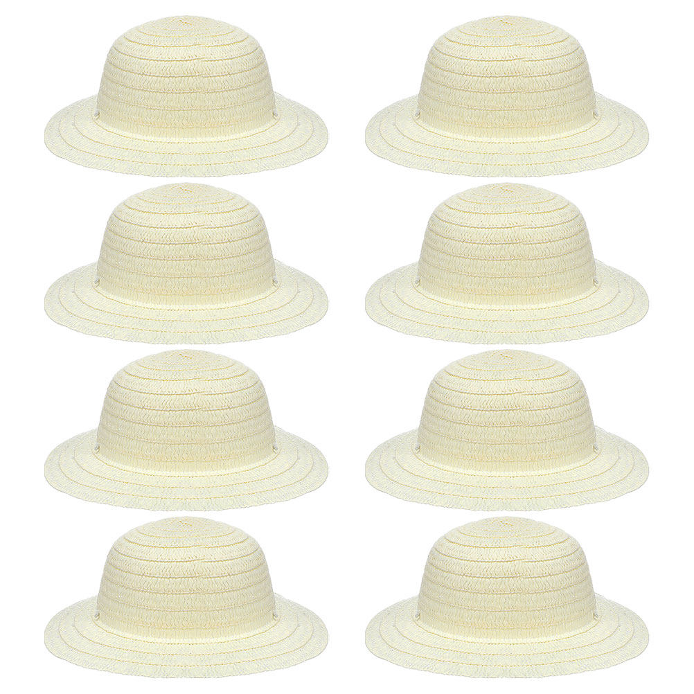 8Pcs White Blank Kids Straw Ha - огляд і ціна Art Craft Activity