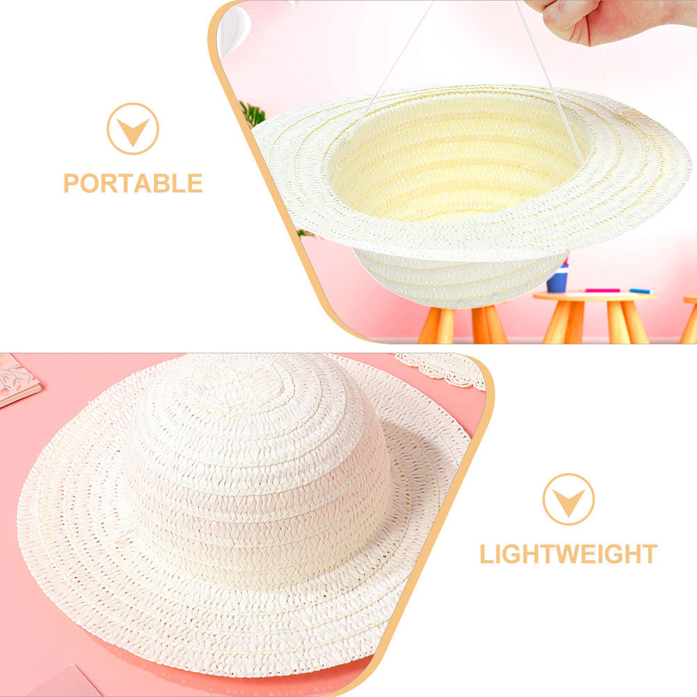 8Pcs White Blank Kids Straw Ha - огляд і ціна Art Craft Activity