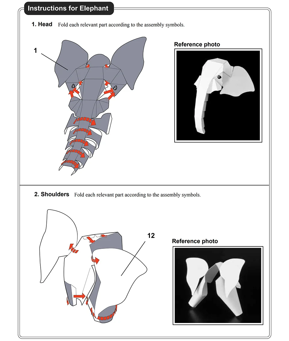 African Elephant Origami Art M - огляд і ціна Art Craft Elephant