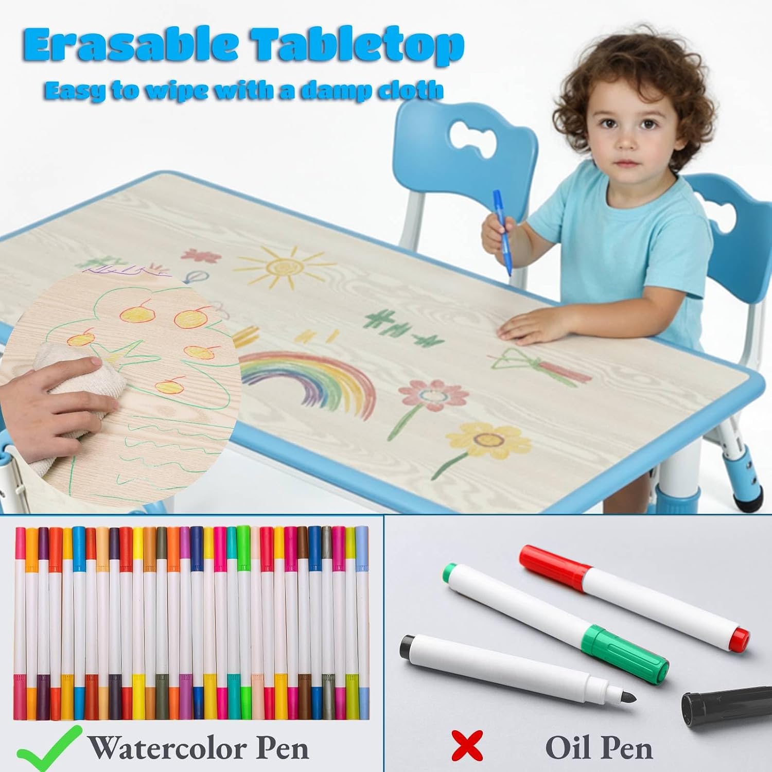 Kids Table and 6 Chairs Set, H - огляд і ціна Art Craft Activities For Preschoolers