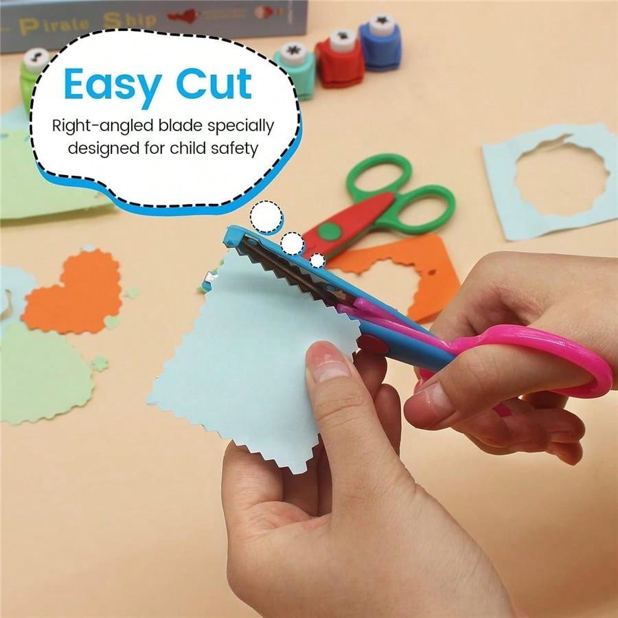 6 safe round tip hand scissors - огляд і ціна Art And Craft Zig Zag Scissors