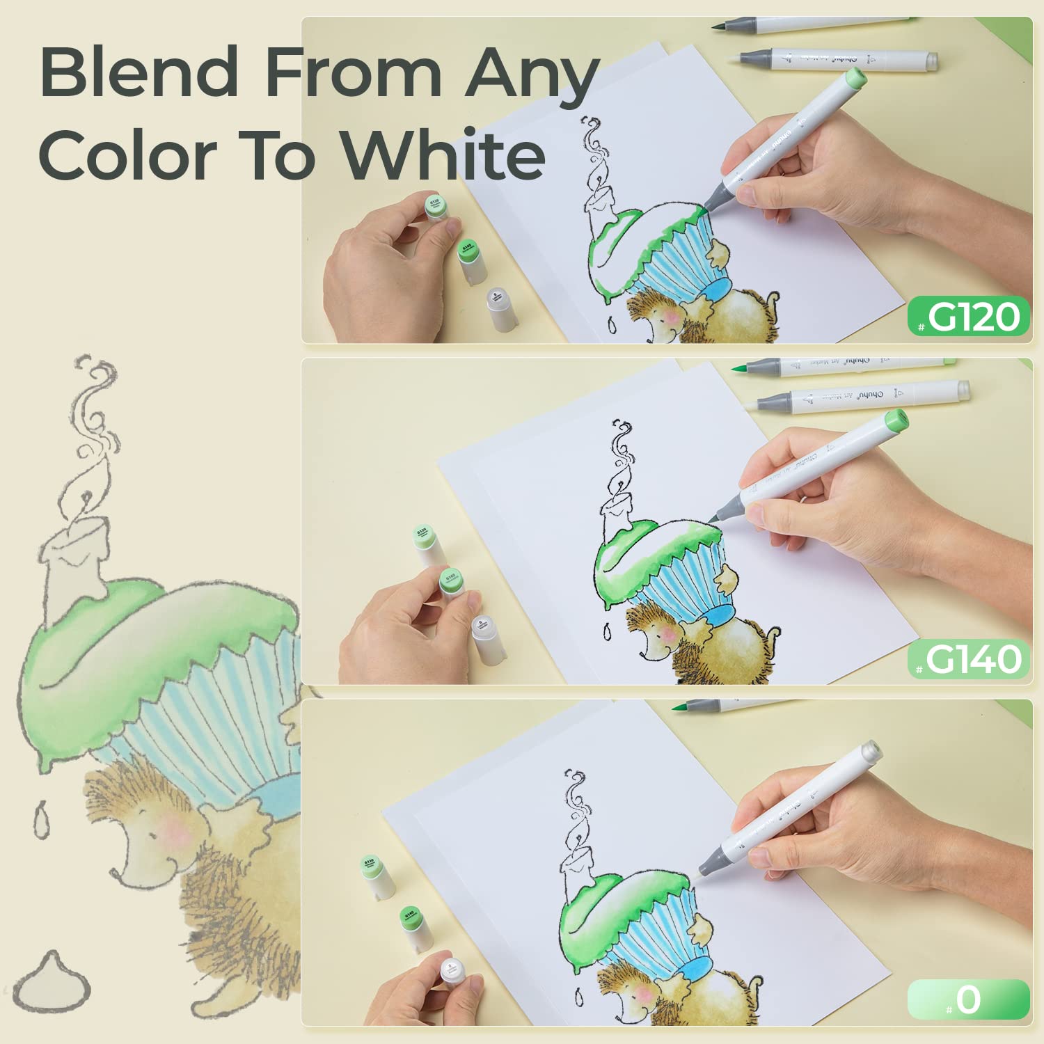 Ohuhu Honolulu Colorless Blend - огляд і ціна Art Craft Blend