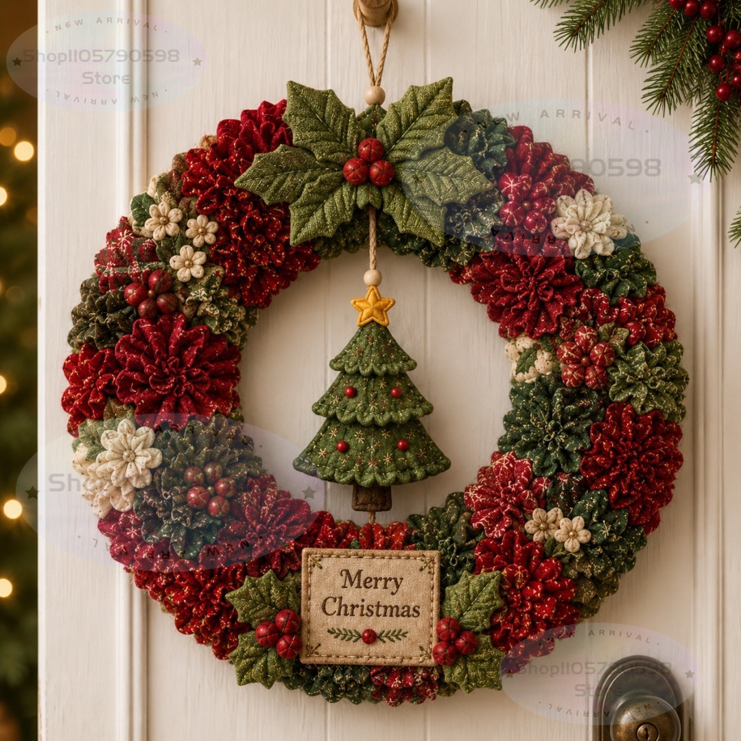 3D Fabric Poke Wreath DIY Kit, - огляд і ціна Art Craft Christmas